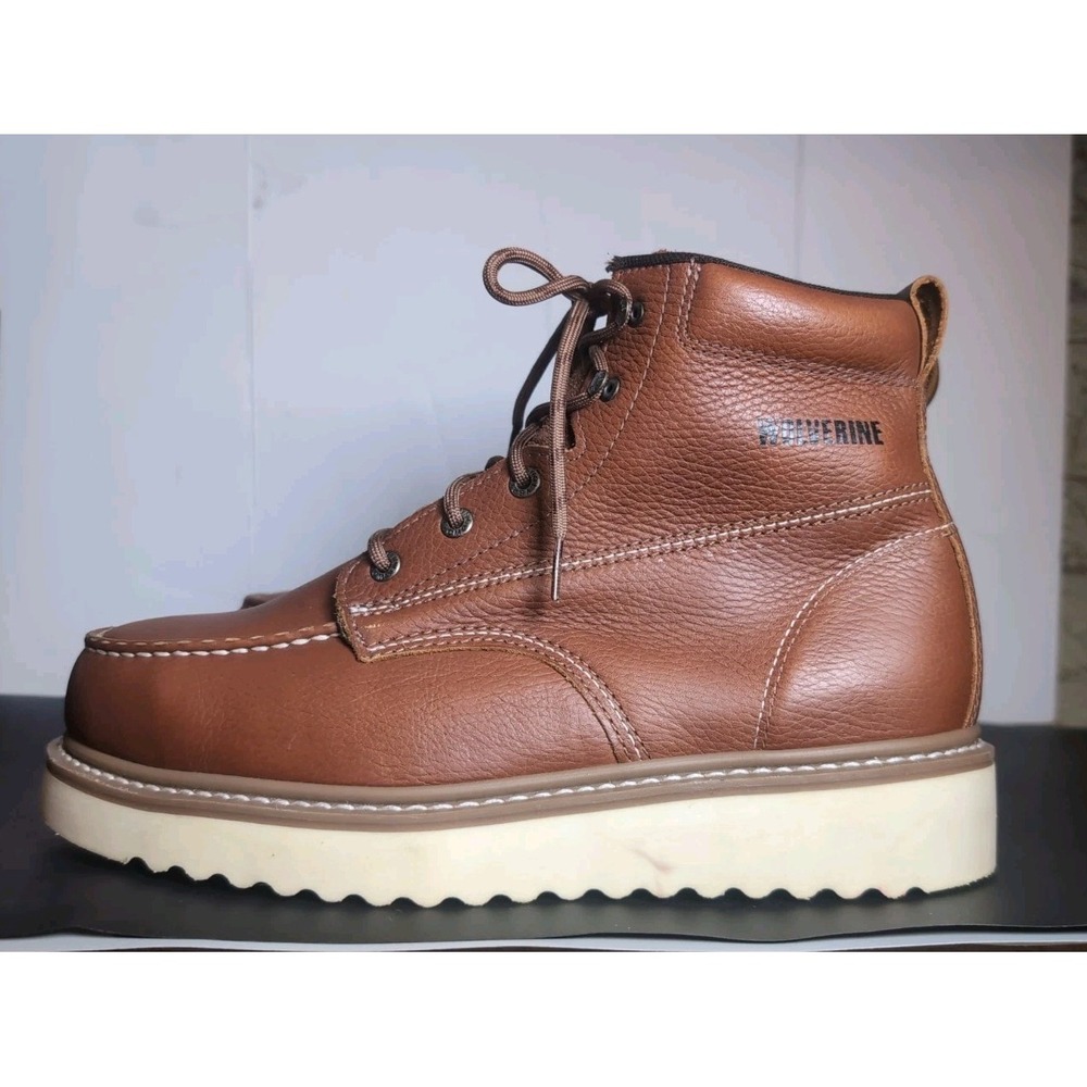 Wolverine Mens Loader 6in Steel Toe Wedge Work Boots Tan Leather W08289 11 E